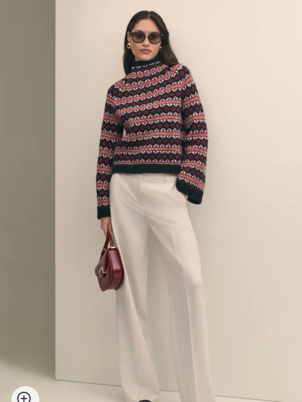 Brooks Brothers Wool Blend Funnel-Neck Fair Isle Sweater - Picture 2 of 5